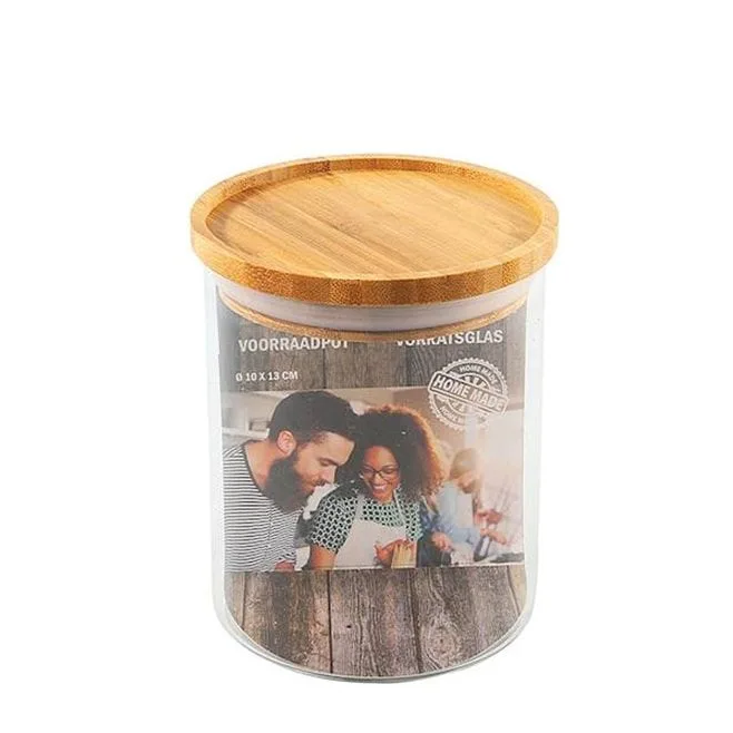 Емкость стеклянная Flora с бамбуковой крышкой 0.7 л 45088