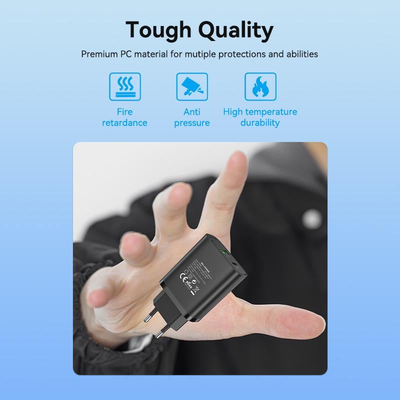 Зарядное устройство Vention 38W Type-C/USB 1.67A/12V 2-портовый USB A+C Черный (FBIB0-EU) - фото 12