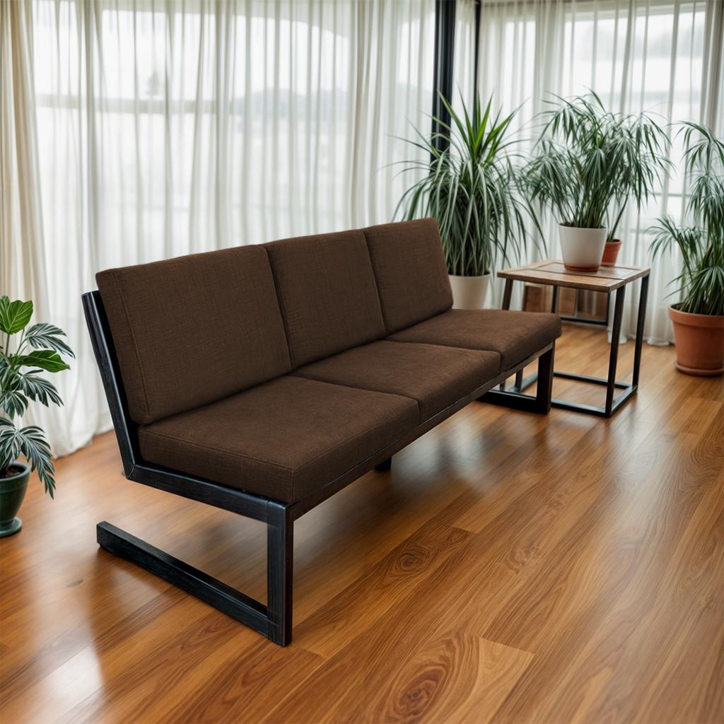 Диван металевий Tobi Sho Флекс/DV6 з 6 подушками 750х1560х700 мм рогожка 08/Коричневий (DV069390) - фото 3