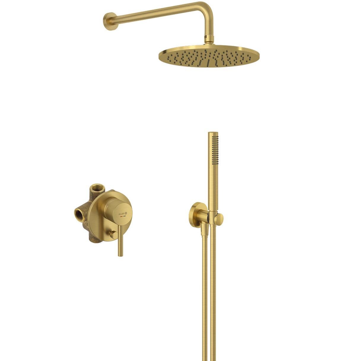 Душевая система скрытого типа Kludi Bozz 38736N076 с верхним душем Золотой (235242) Душевая система скрытого типа Kludi Bozz 38736N076 с верхним душем Золотой (235242)