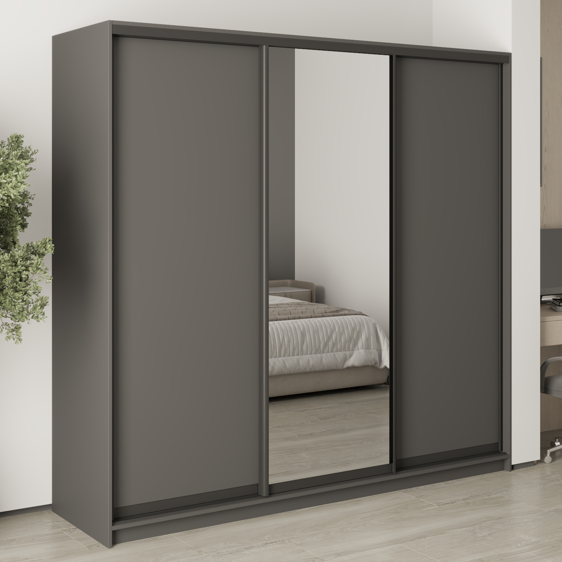 Шафа-купе тридверна Mebel Star Комбо BG MBS-9072 220х45х210 см Антрацит (1009061) Шафа-купе тридверна Mebel Star Комбо BG MBS-9072 220х45х210 см Антрацит (1009061)