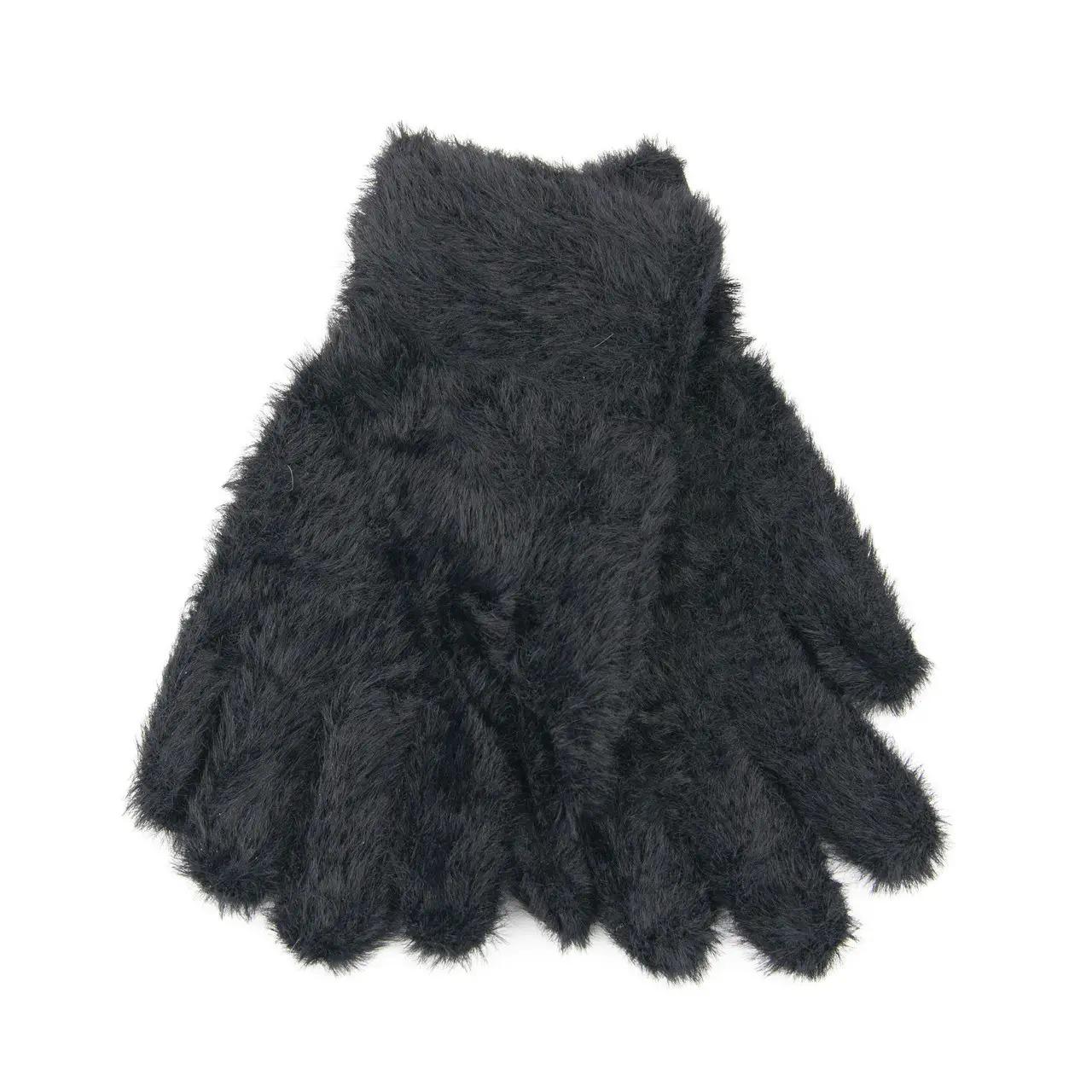 Подростковые перчатки шерстяные зимние Черный (23-5-65)