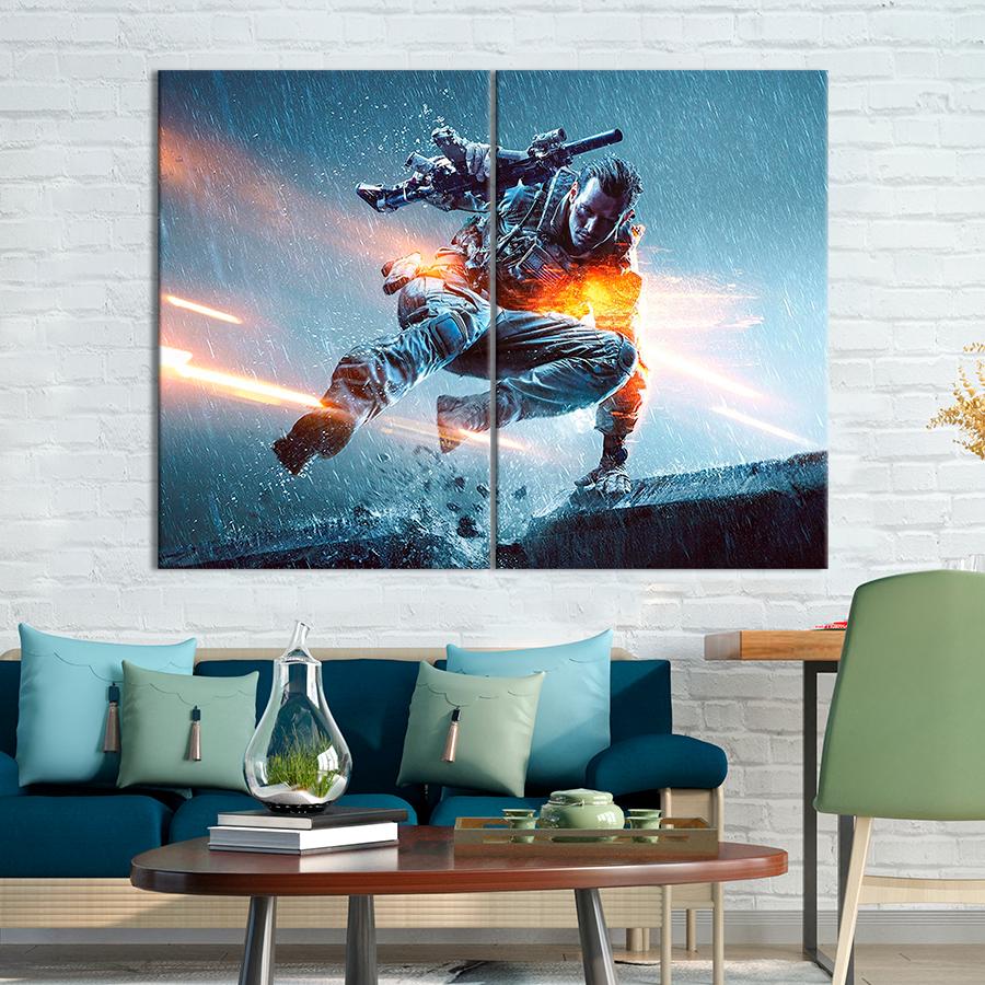 Настенний декор Прыжок под дождем Battlefield 4 165x122 см (A225-2)