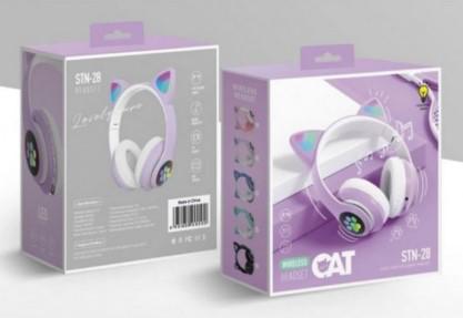 Наушники STN-28 с кошачьими ушками с Bluetooth гарнитурой и LED подсветкой Фиолетовый - фото 12 Наушники STN-28 с кошачьими ушками с Bluetooth гарнитурой и LED подсветкой Фиолетовый - фото 12
