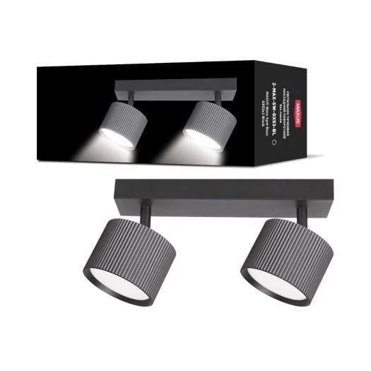 Світильник-спот точковий накладний поворотний Maxus Wave Spot Base без лампи GX53x2 Black (28685608)