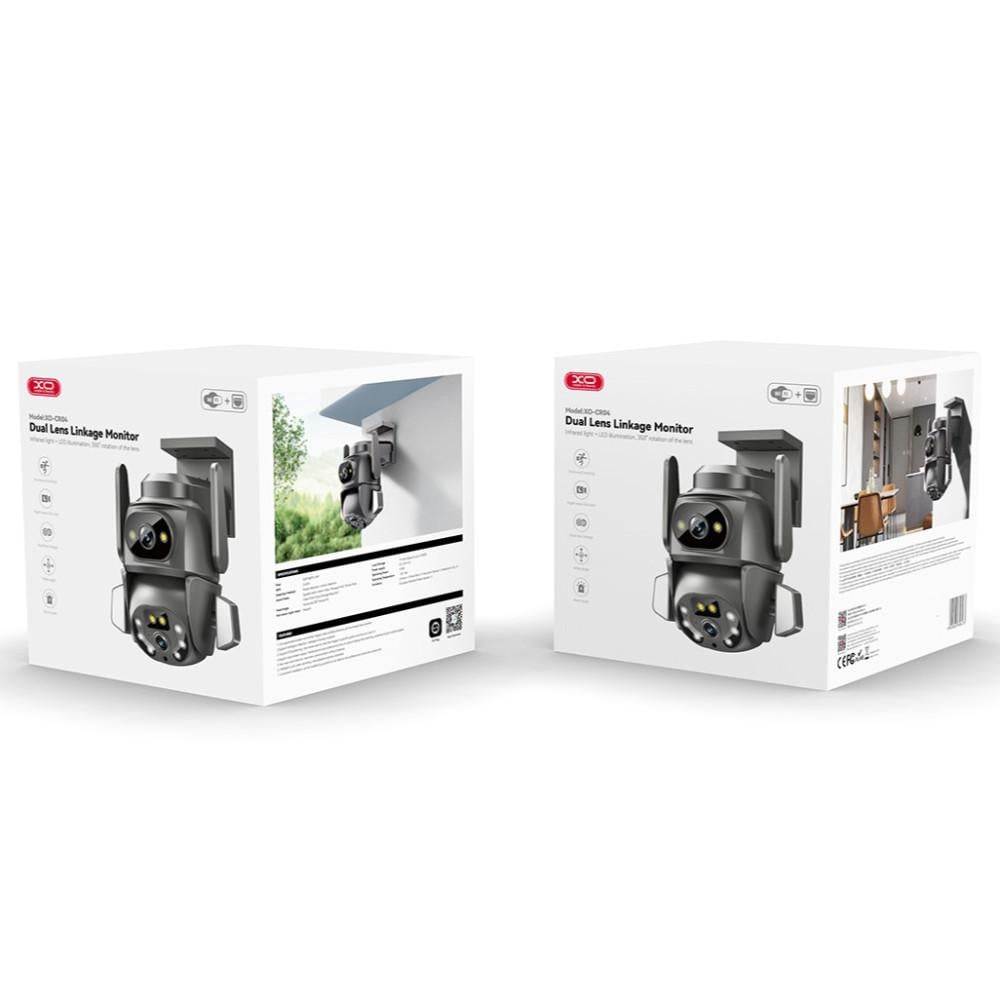Камера відеоспостереження XO CR04 Robot Dual 2.4G Wi-Fi з нічним режимом/мікрофоном/динаміком для вулиці Чорний (CR04) - фото 2 Камера відеоспостереження XO CR04 Robot Dual 2.4G Wi-Fi з нічним режимом/мікрофоном/динаміком для вулиці Чорний (CR04) - фото 2