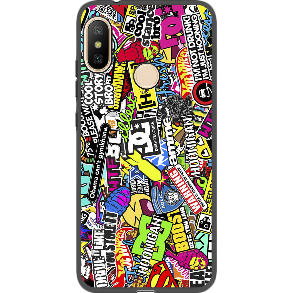 Чохол BoxFace Xiaomi Mi A2 Lite Multicolored Inscriptions Чорний силікон (34892-up880-35127)