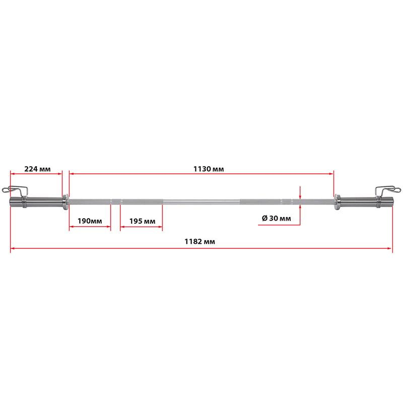 Гриф для штанги TA-2724 прямий Срібний (58363085) - фото 8