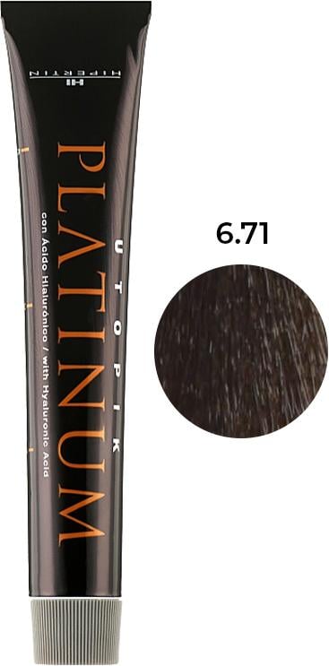 Крем-краска для волос 6.71 темный песочный блонд пепельный Platinum Hipertin Utopik 60 мл (31638)