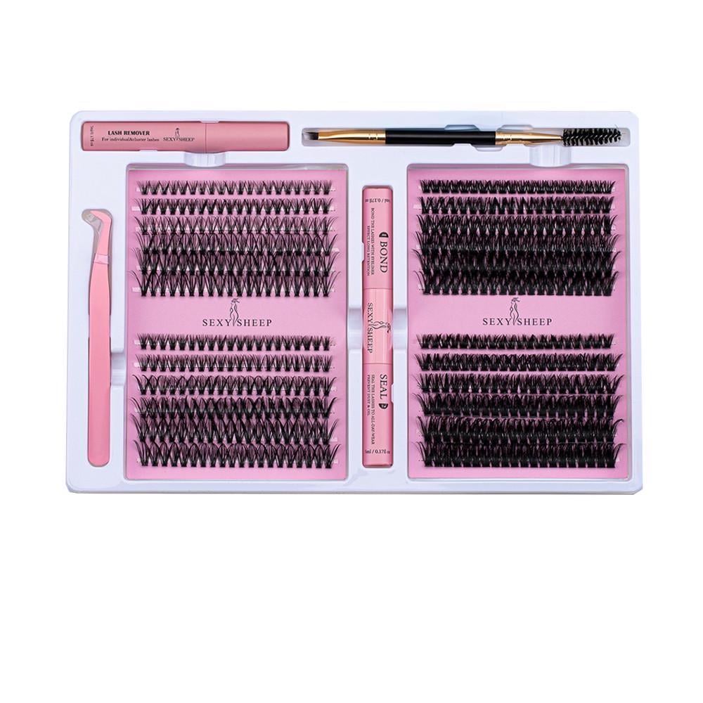 Набор пучковых ресниц 30D 40D 60D 80D 480 кластеров и средства для наращивания