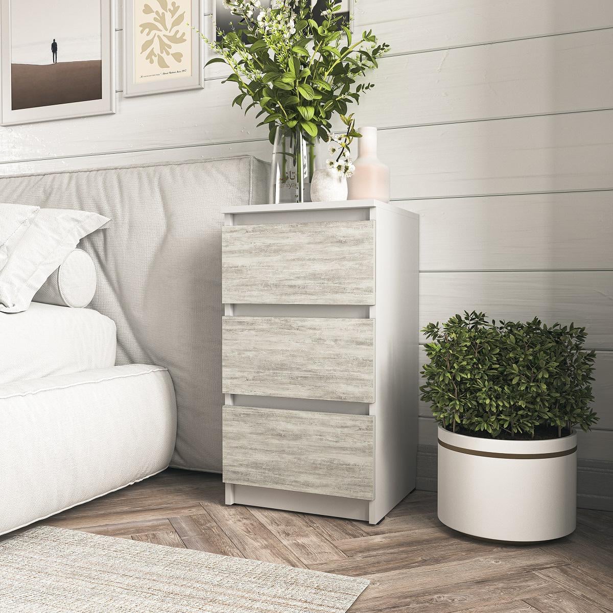 Тумба прикроватная T-216 Moreli Белый/Бетон