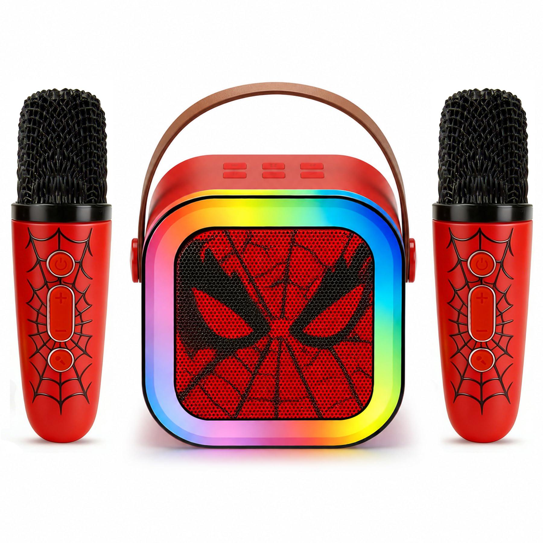 Караоке-бар детский Spider Man для детей 3-12 лет с 2 беспроводными Bluetooth-микрофонами Караоке-бар детский Spider Man для детей 3-12 лет с 2 беспроводными Bluetooth-микрофонами