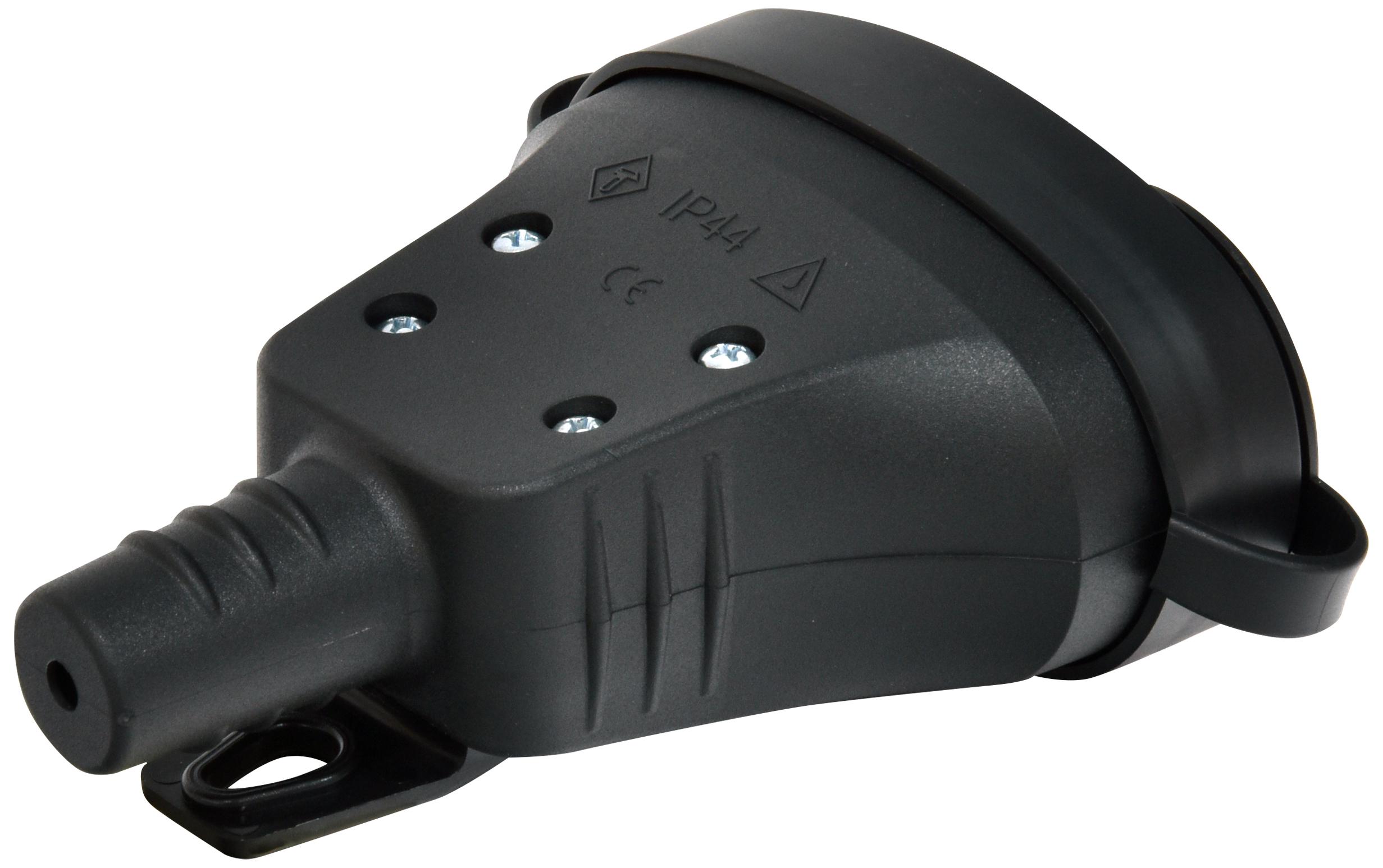 Розетка кабельна ETI ERS-2C подвійна із заземленням каучук із кришкою IP44 Чорний (4481013) - фото 4