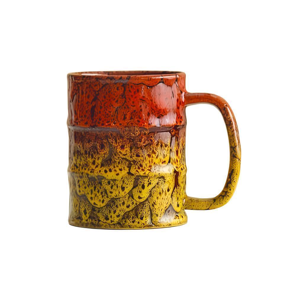 Кружка для чая Бочка керамика глазированная 375 мл Оранжево-желтый