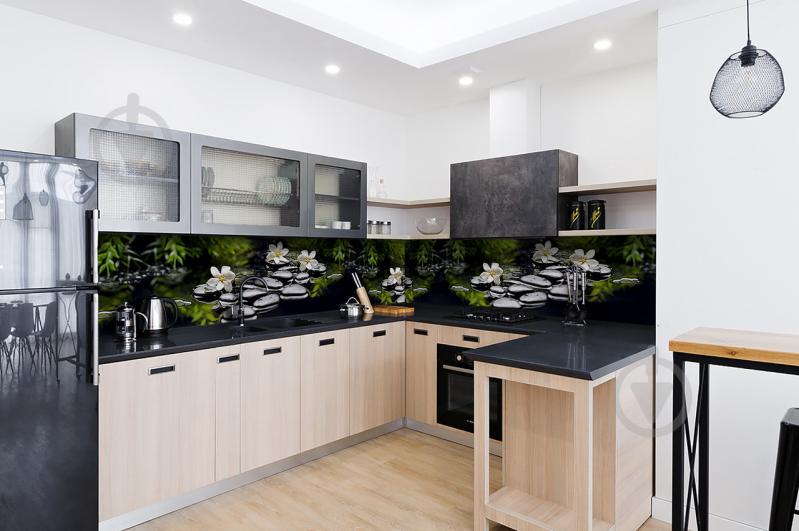 Скинали на кухню Zatarga «Черные камни реки» 600х2500 мм виниловая 3Д наклейка кухонный фартук самоклеящаяся Z180636 Скинали на кухню Zatarga «Черные камни реки» 600х2500 мм виниловая 3Д наклейка кухонный фартук самоклеящаяся Z180636