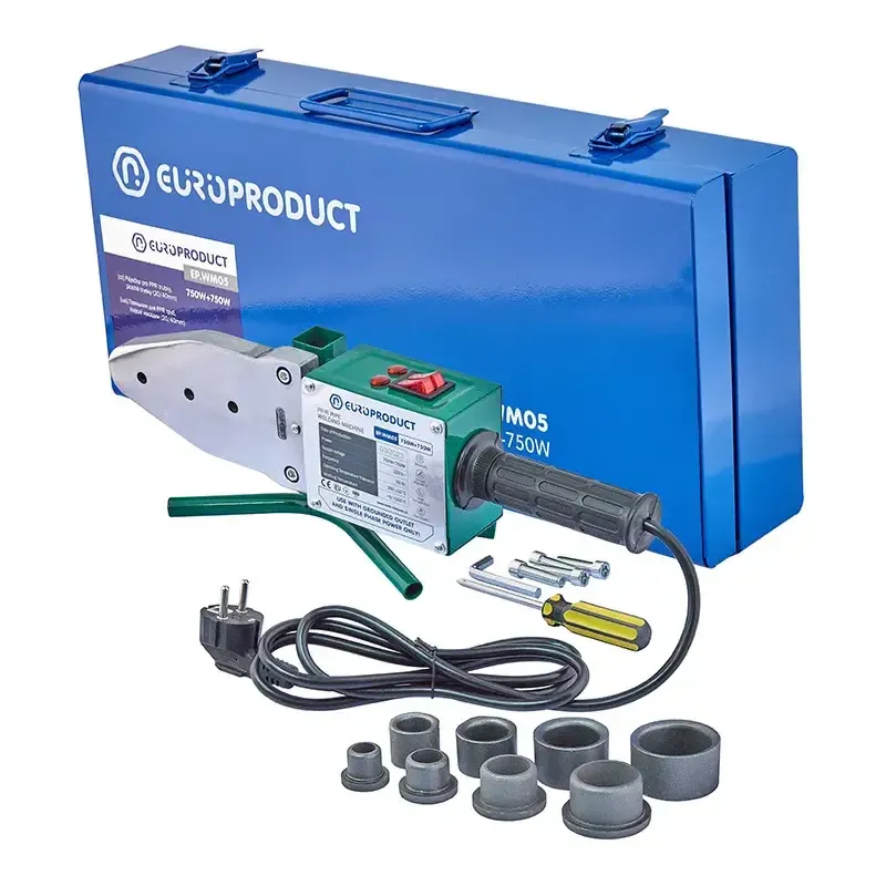 Паяльник Europroduct EP.WM05 для PPR труб плоские насадки 20/40 мм