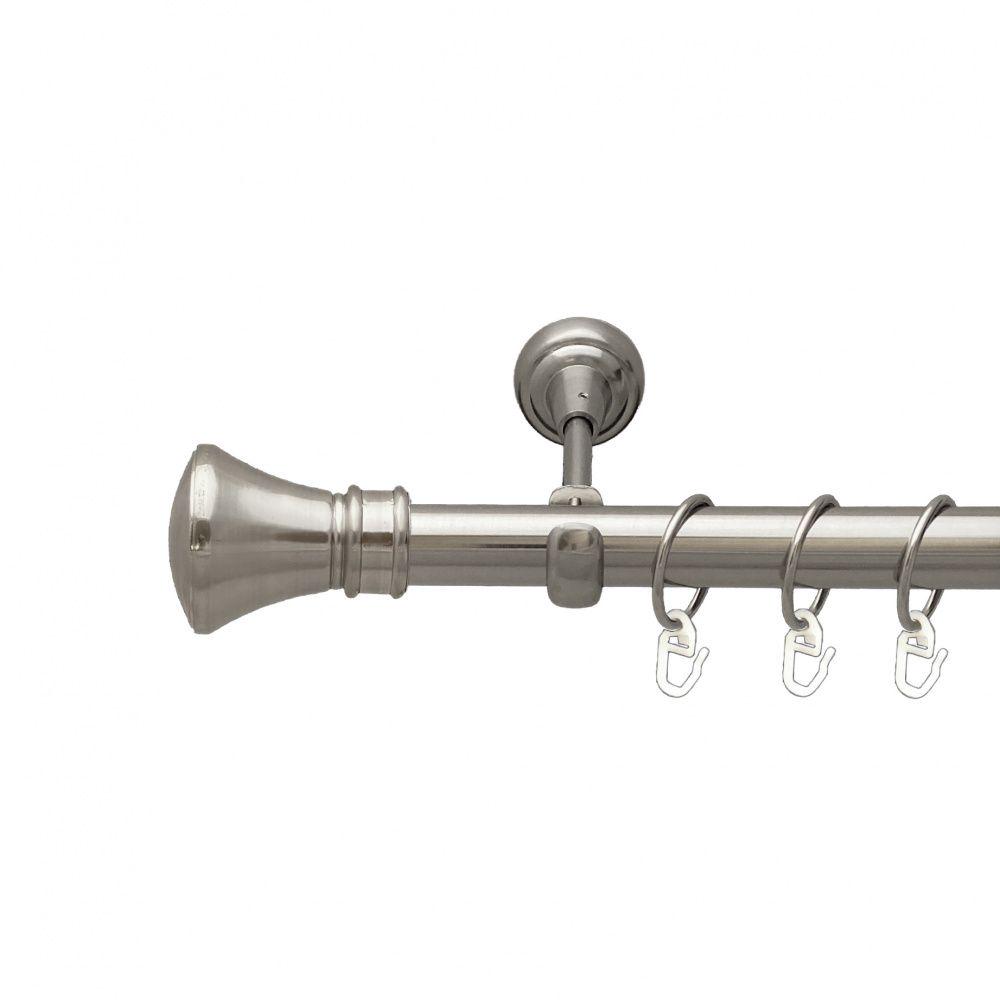 Карниз металлический Orvit Люксор однорядный открытый/гладкая труба/кольцо металлическое Нержавеющая Сталь 25 мм 160 см (7074843)