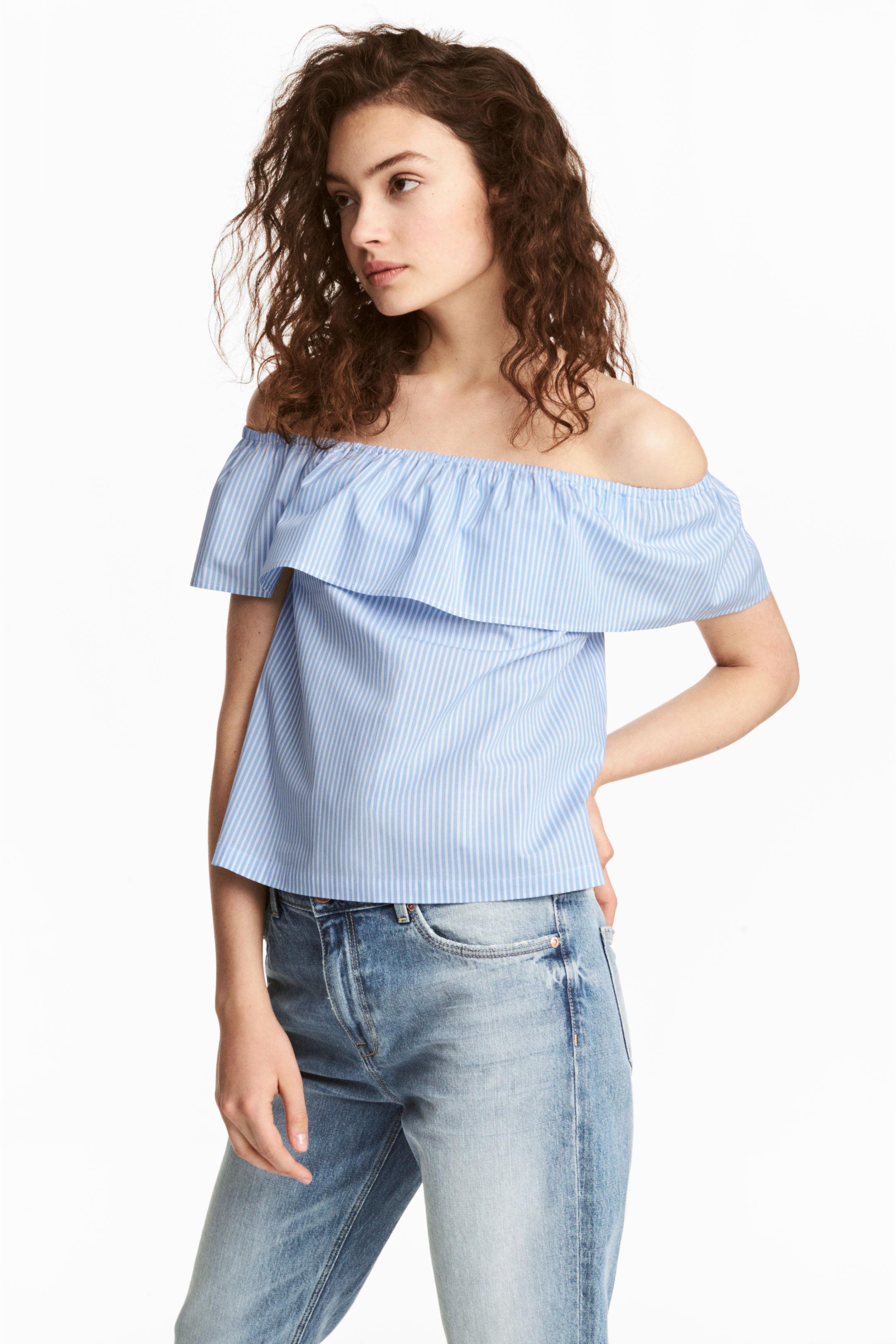 Блуза H&M Полоска р. 32 Голубой (4785926)