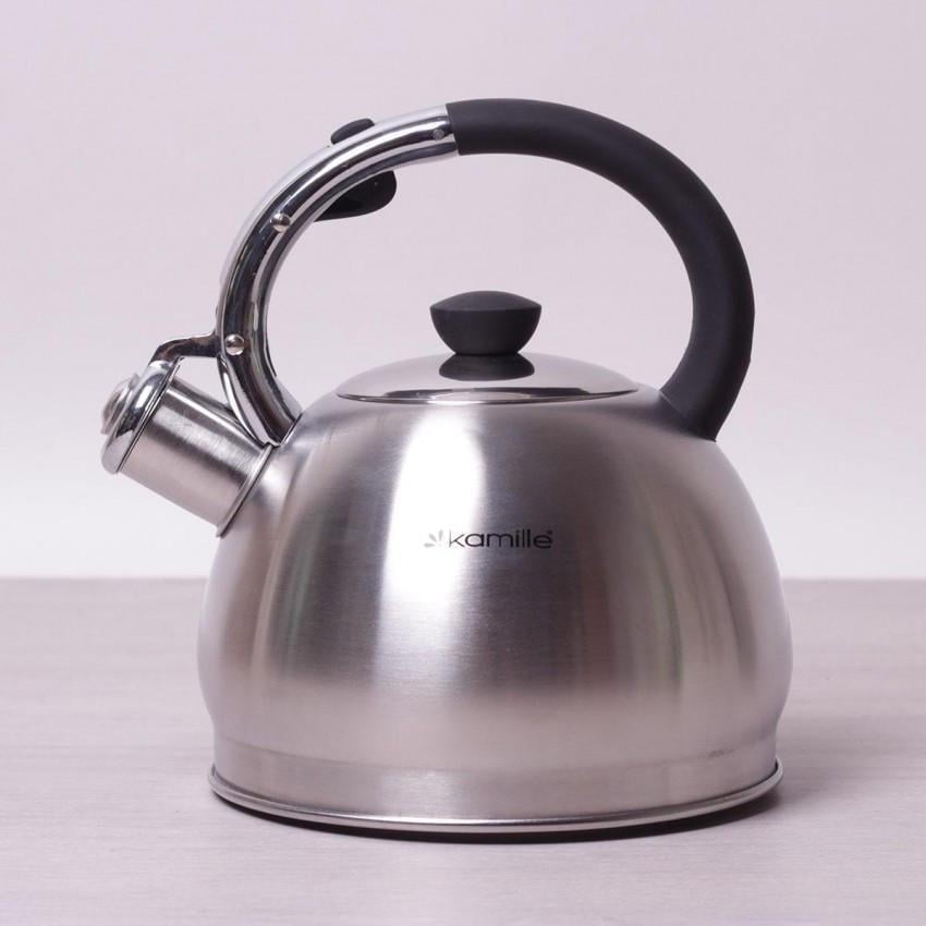 Чайник Kamille КМ-0694BN з нержавіючої сталі зі свистком 2 л (1105575087)