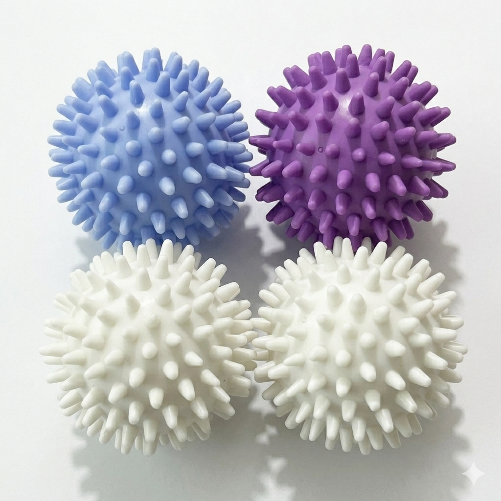 Мячики для стирки одежды и пуховиков от спутывания и сбора волос многоразовые резиновые 4 шт. (KULPRN-1409)