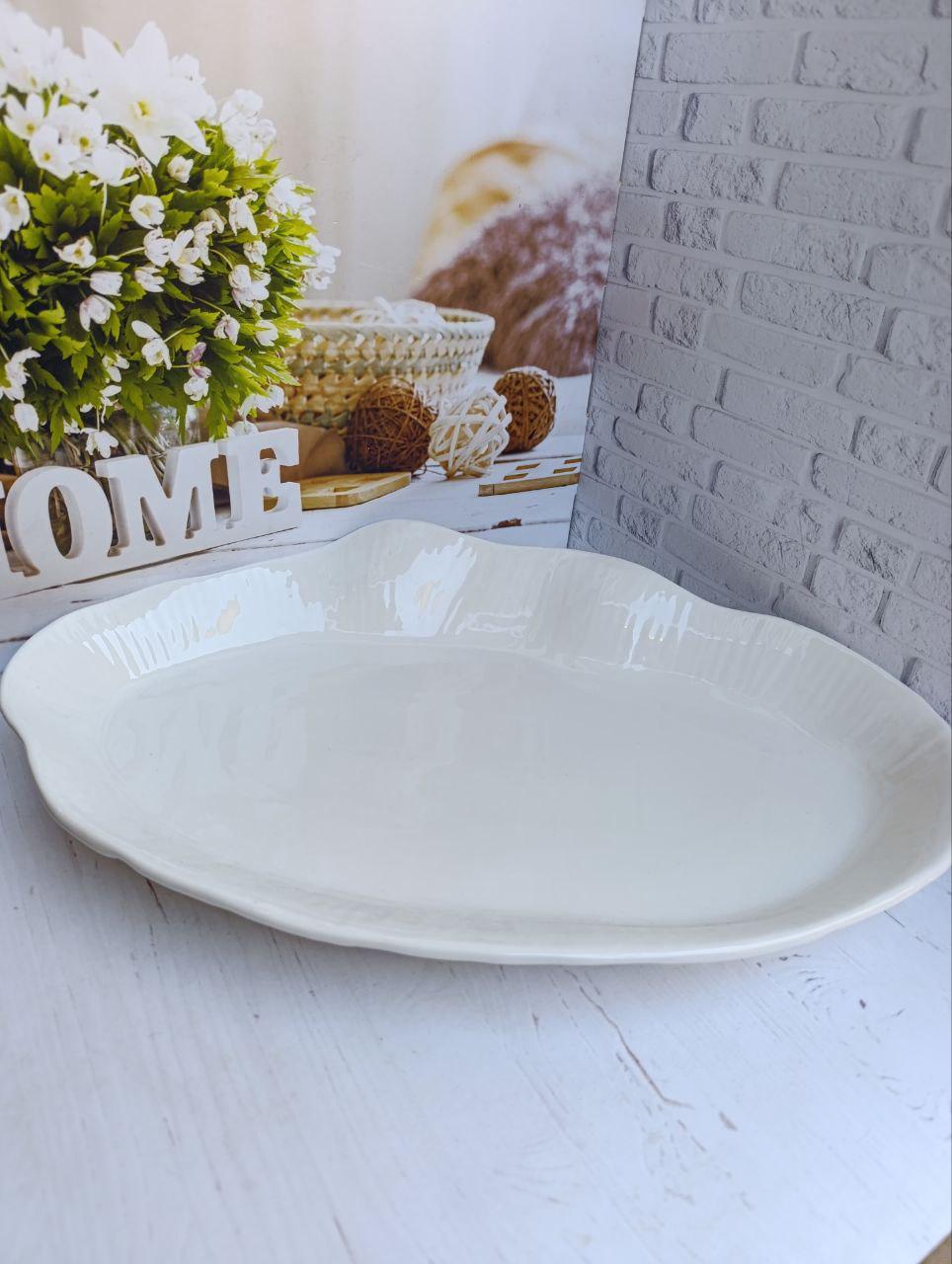 Блюдо сервірувальне Stenson MC5280 порцеляна 51х34х7 см Білий (MC5280) - фото 2 Блюдо сервірувальне Stenson MC5280 порцеляна 51х34х7 см Білий (MC5280) - фото 2