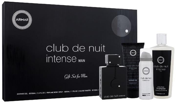 Подарочный набор для мужчин Armaf Club De Nuit Intense туалетная вода 105 мл/шампунь 250 мл/дезодорант 50 мл/гель для душа 100 мл (376630)
