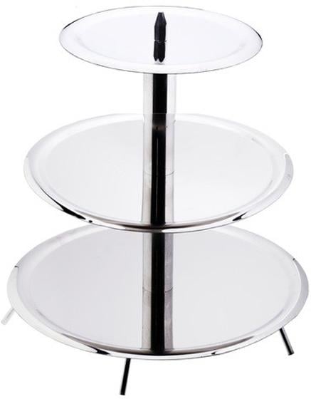 Стійка фуршетна стійка Empire 3-х ярусна з нержавіючої сталі 39 см