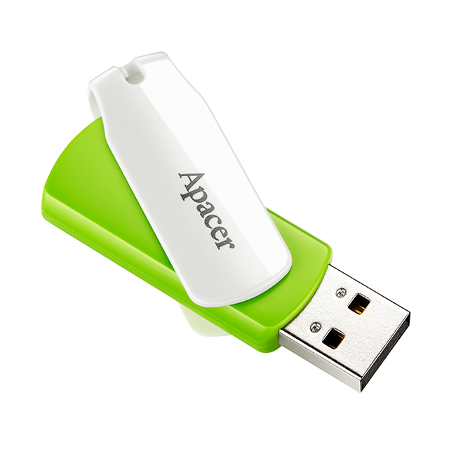 Флешка Apacer AH335 USB 2.0 16 GB Зелений/Білий (AP16GAH335G-1)