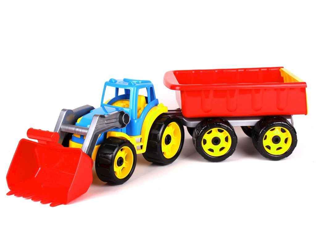 Трактор ТехноК 3688 з ковшем і причепом 65×17,5×16 см Синій (1077960)