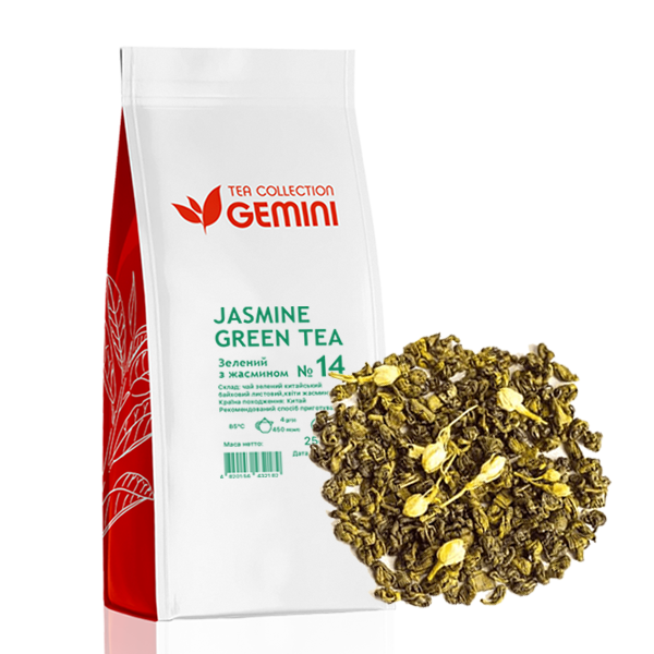 Чай Gemini листовий Jasmine Green Tea Зелений чай з жасмином 250 г (338)