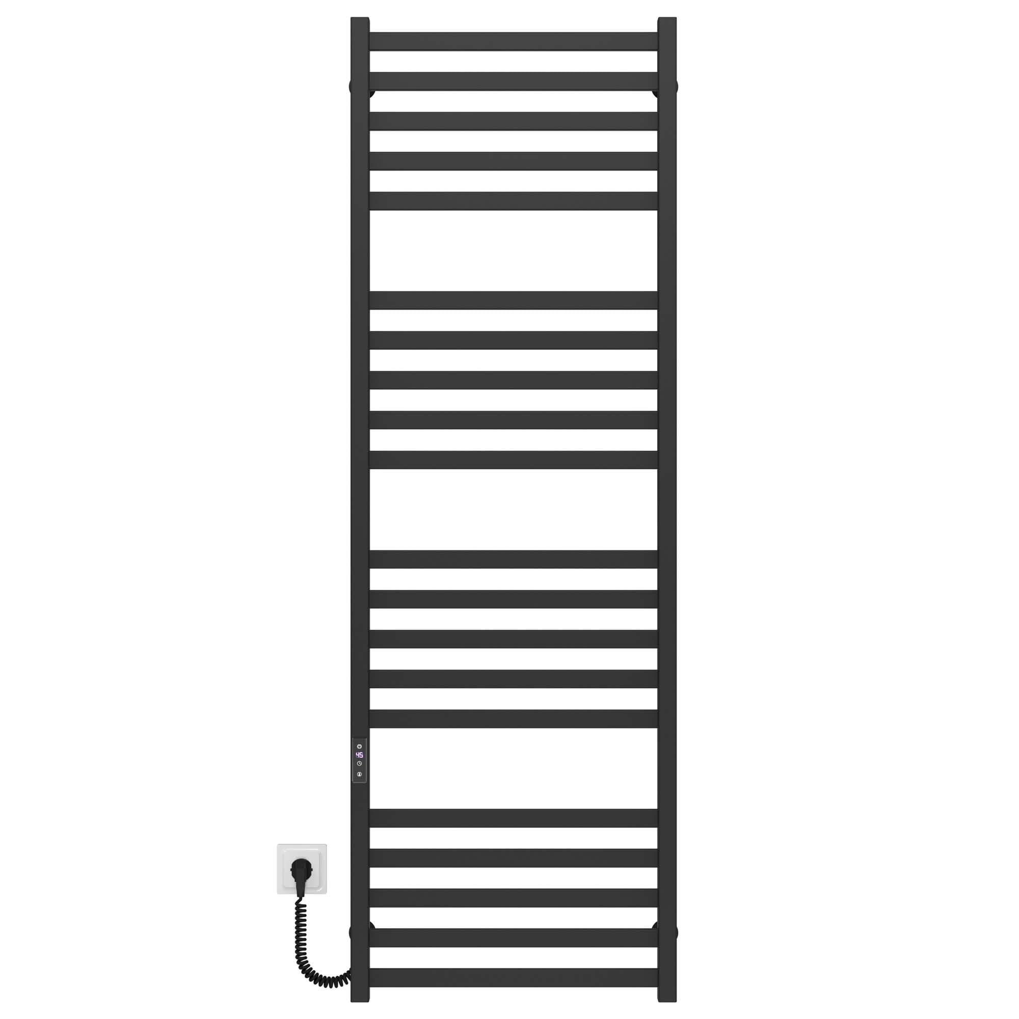 Полотенцесушитель электрический Deffi Magnus П20 JD04 левое подключение нержавеющая сталь 500х1600 мм Черный (A.MA.160.50.20.E.B.L.2)