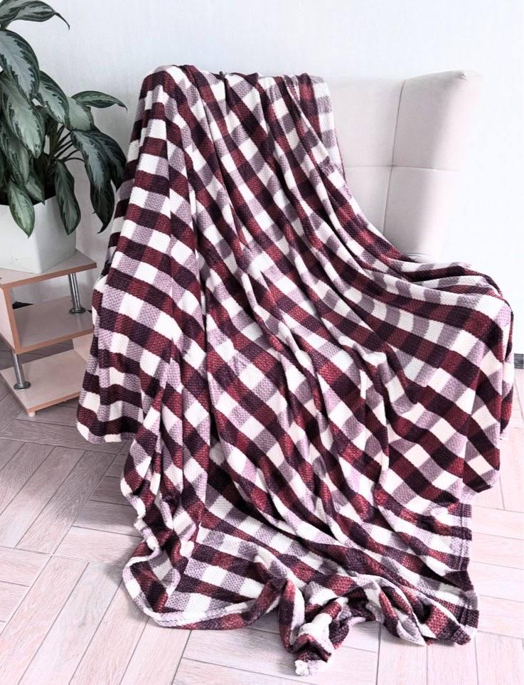 Плед бамбуковый евро 200x220 см Бордовый (Д-al-bam-001-04)