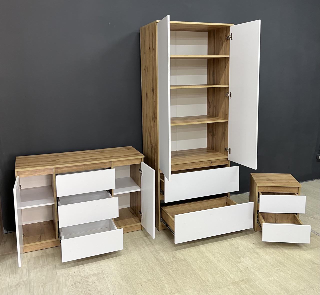 Шафа Кватро 2/2 з полицями 800х1990х470 мм Дуб аппалачі/Німфеа альба - фото 7 Шафа Кватро 2/2 з полицями 800х1990х470 мм Дуб аппалачі/Німфеа альба - фото 7