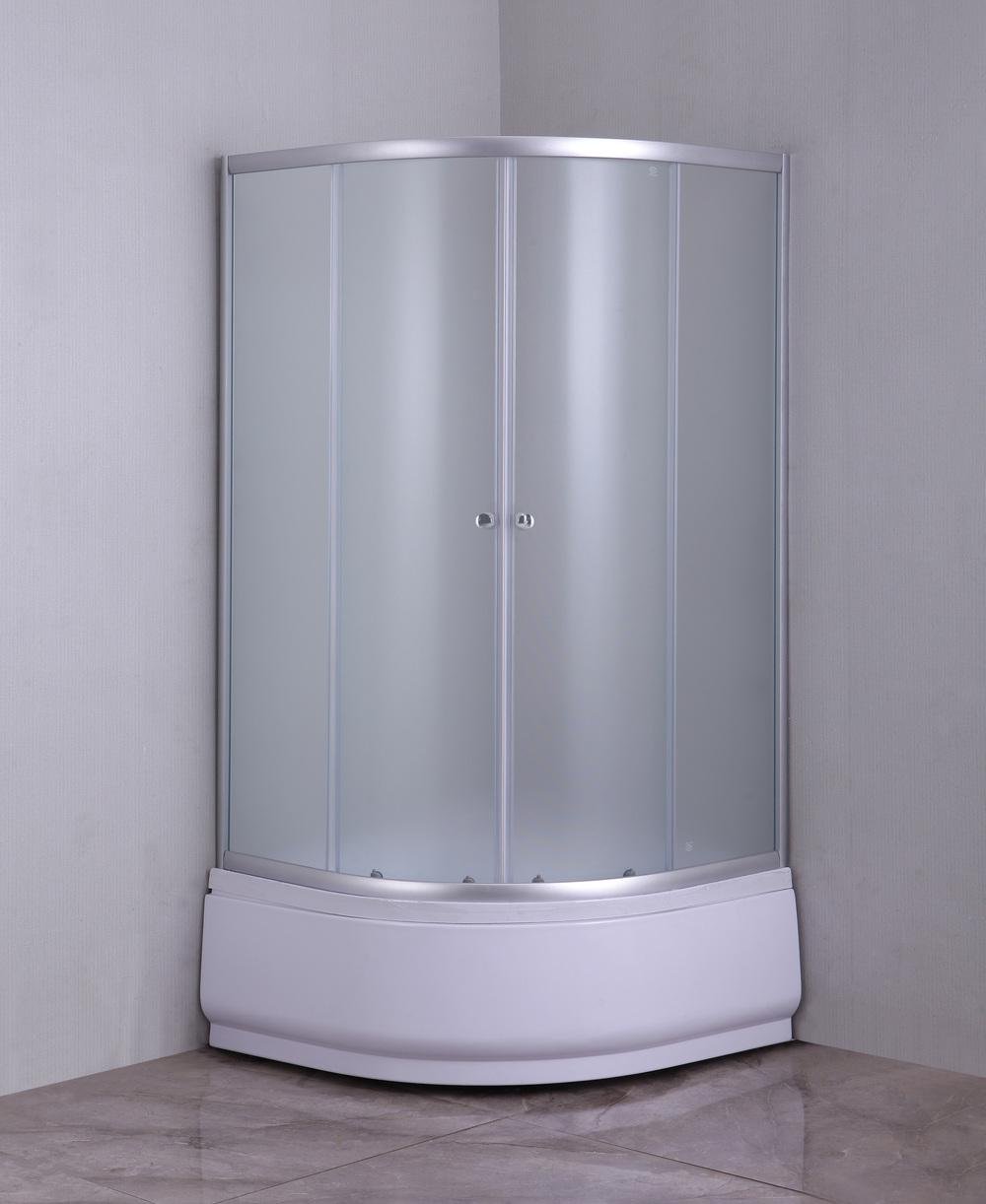 Душова кабіна MIXXUS PLAIN SCT01-90x90x195-FB напівкругла скло з підонном 90x90х4 мм Сатин (OL-MI6894) - фото 6