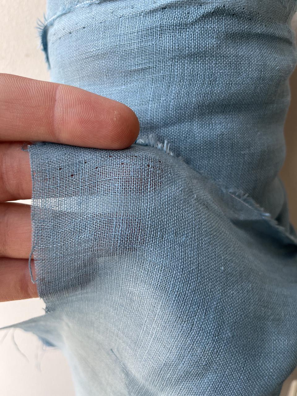 Ткань натуральная Linen Plus 100% лен марля Голубой 1586 - фото 4 Ткань натуральная Linen Plus 100% лен марля Голубой 1586 - фото 4