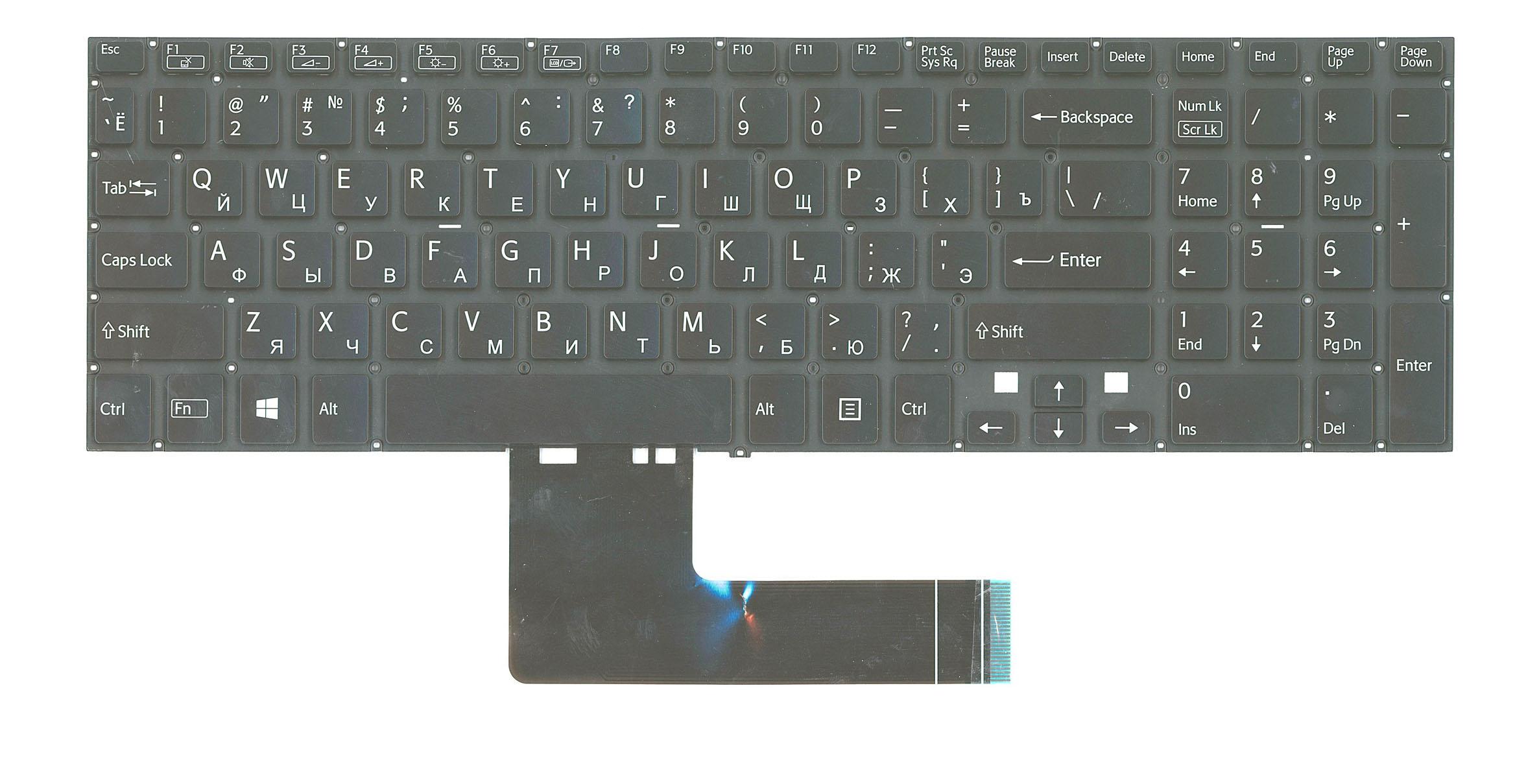 Клавиатура для ноутбука Sony SF510 Black с подсветкой Light No Frame