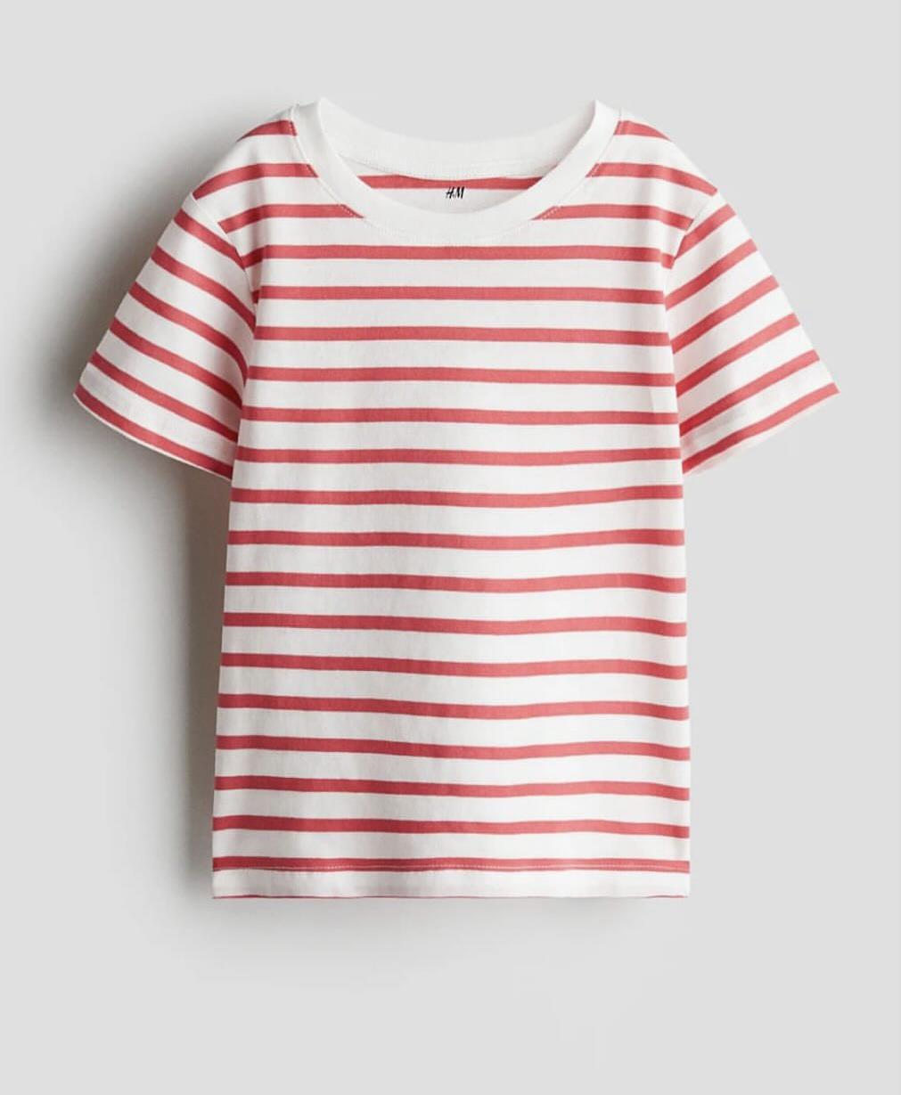 Футболка детская H&M 110-116 см Белый/Красный (00051)