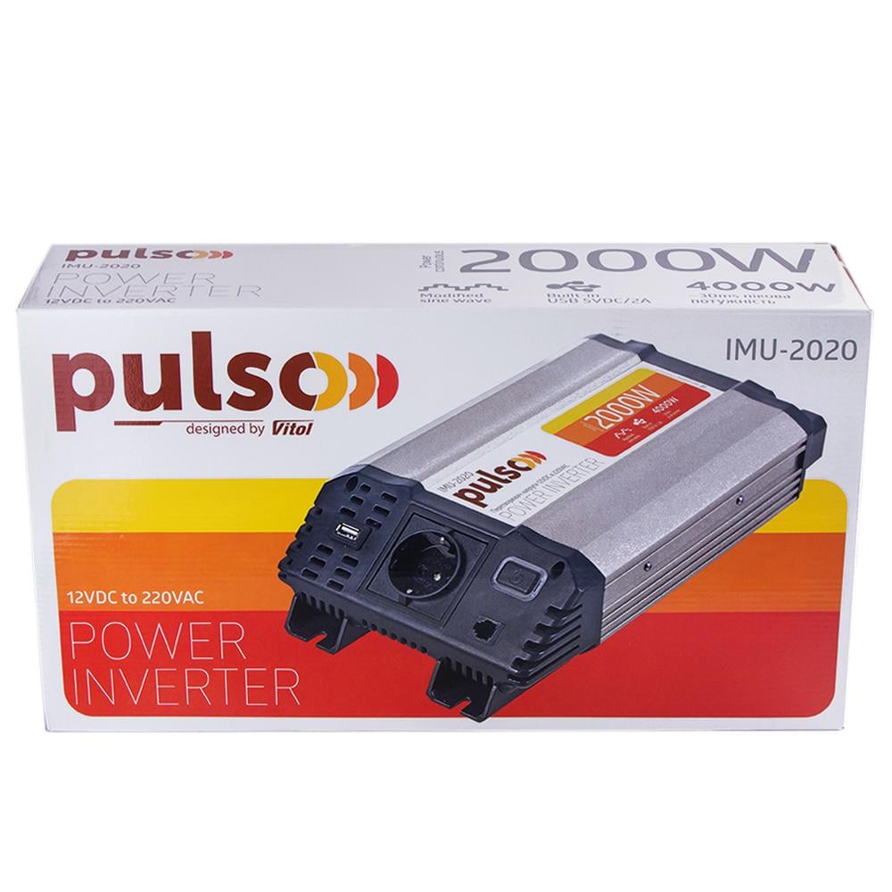 Автомобільний інвертор PULSO IMU-2020 12V-220V/2000W/USB-5VDC2.0A модифікований синус/клеми (IMU-2020) - фото 5 Автомобільний інвертор PULSO IMU-2020 12V-220V/2000W/USB-5VDC2.0A модифікований синус/клеми (IMU-2020) - фото 5