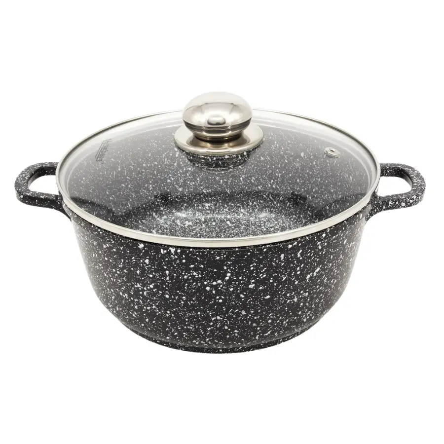 Кастрюля Styleberg 3023 ST 24х11,5 см 4,2 л с гранитным покрытием и стеклянной крышкой (ML-05261) - фото 1 Кастрюля Styleberg 3023 ST 24х11,5 см 4,2 л с гранитным покрытием и стеклянной крышкой (ML-05261) - фото 1