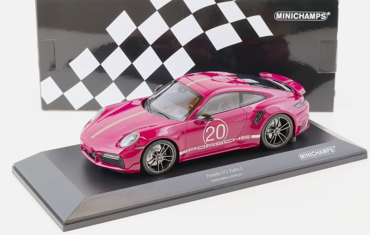 Модель автомобіля Minichamps Porsche 911/992 Turbo S Coupe Sport Design 2021 1:18 Red (155069172)