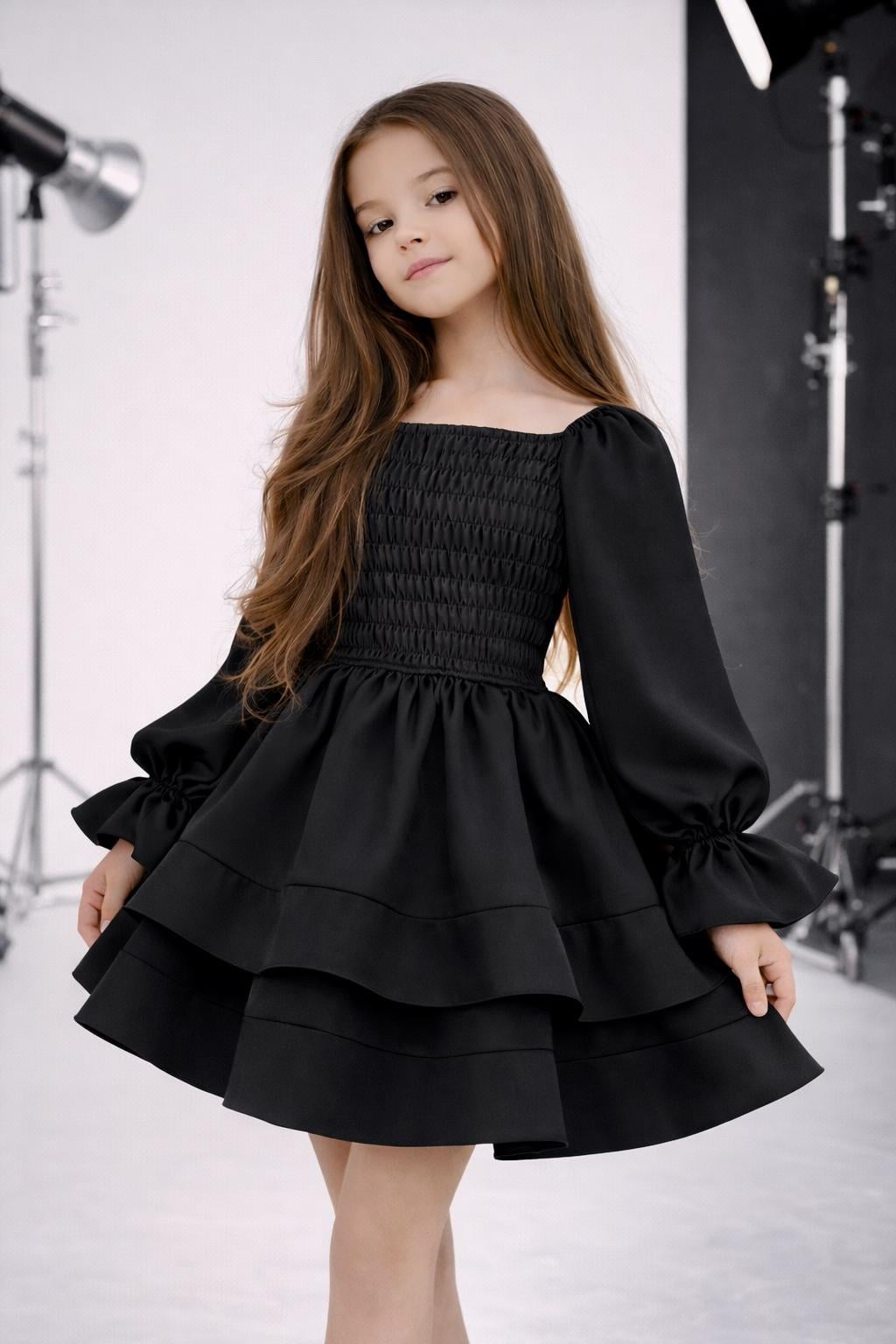 Платье детское Праздничное для девочки 164 см Черный (26127485)