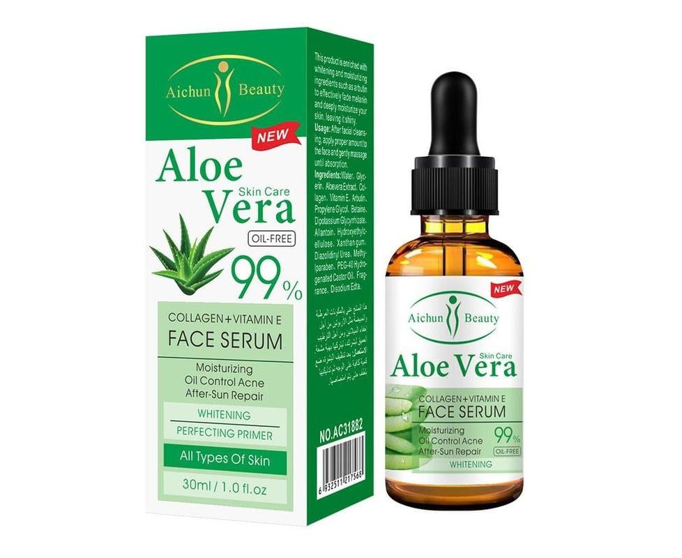 Увлажняющая сыворотка Aichun Beauty Aloe Vera с коллагеном и витамином Е 30 мл