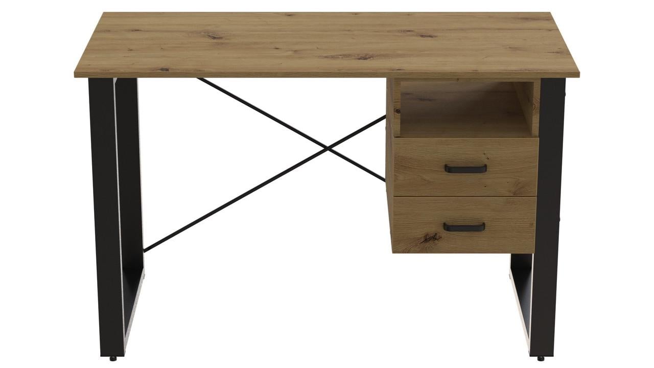 Письмовий стіл із ящиками Ferrum-decor Оскар метал/ДСП 16 мм 750x1400x600 мм Чорний/Дуб Артізан (FRD-103239) Письмовий стіл із ящиками Ferrum-decor Оскар метал/ДСП 16 мм 750x1400x600 мм Чорний/Дуб Артізан (FRD-103239)