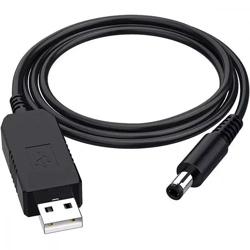 Кабель живлення USB to DC для роутера від повербанка з 5V на 12V DC 5,5x2,1 мм Black (19158333)