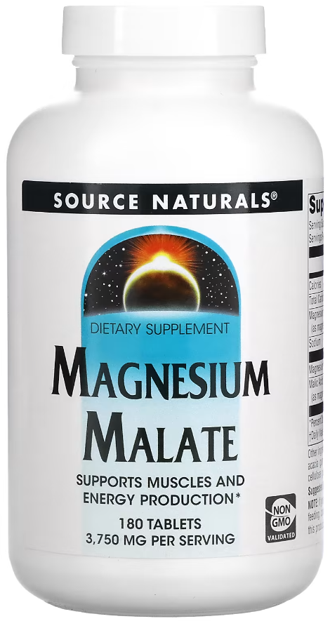 Магний Малат с яблочной кислотой Source Naturals Magnesium Malate 1250 мг 180 таблеток
