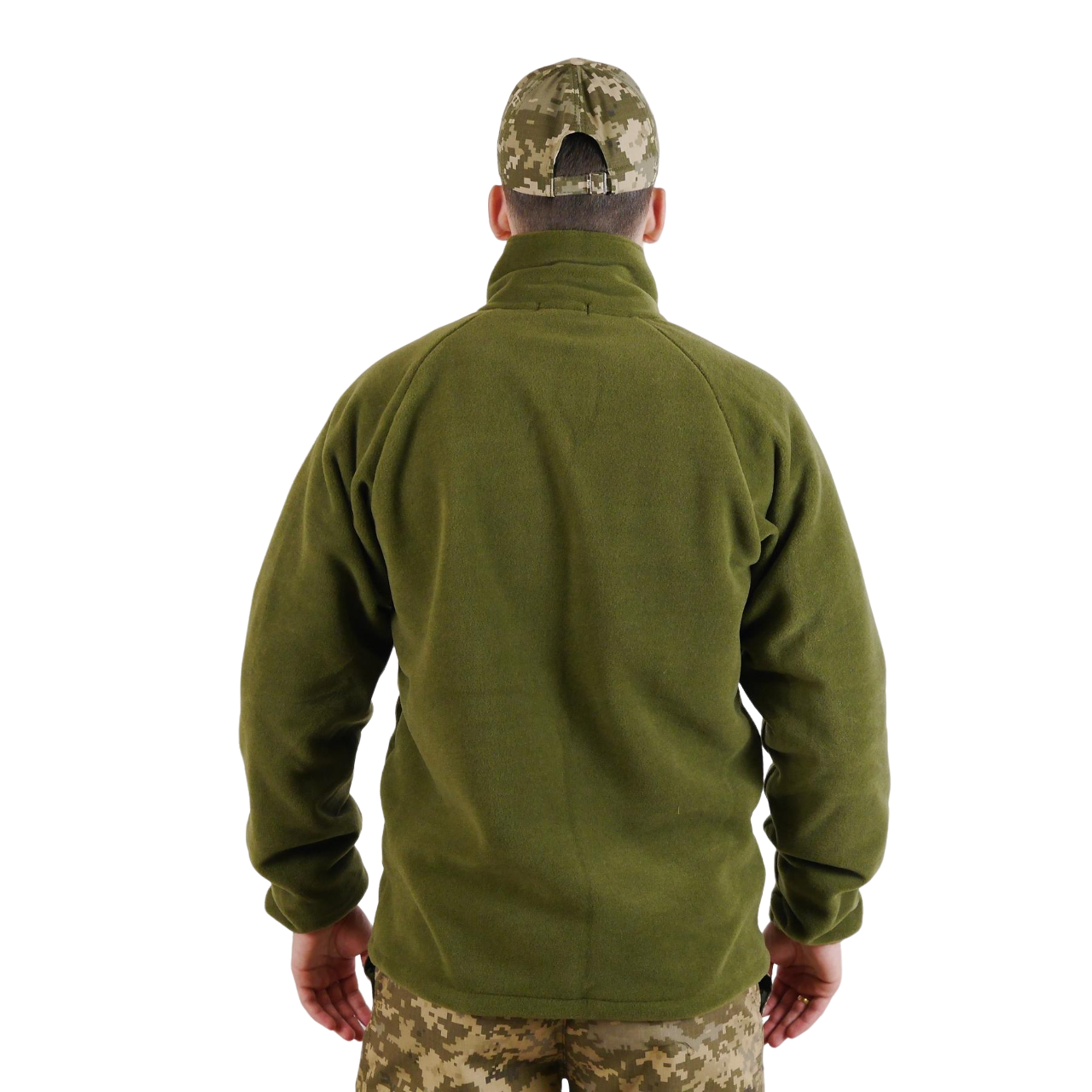 Кофта військова з липучками флісова M Оливковий - фото 4