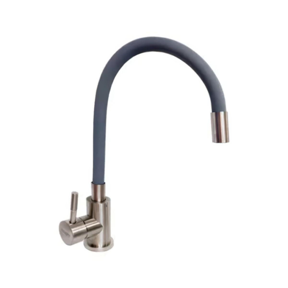 Смеситель для кухни Kraft однорычажный нержавеющая сталь (KRF3004 GY CHROM)