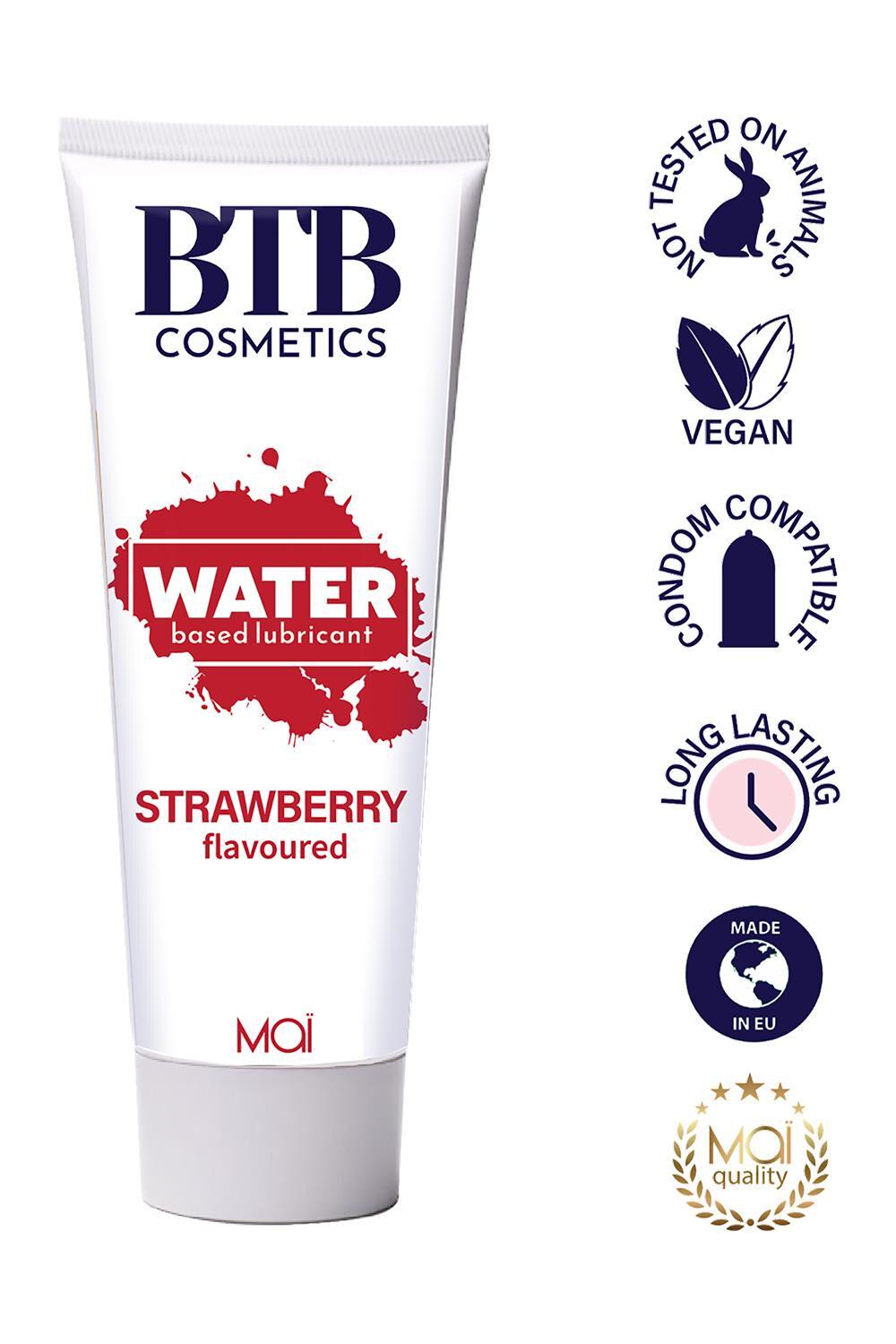 Лубрикант на водной основе BTB FLAVORED STRAWBERRY 100 мл (SO7545) - фото 5