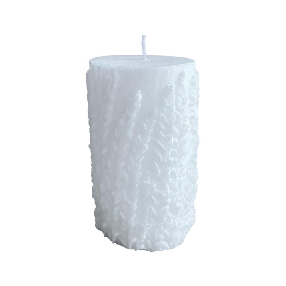 Свеча ручной работы с лавандовым узором в подарочной коробке Белый (TA0160_2)