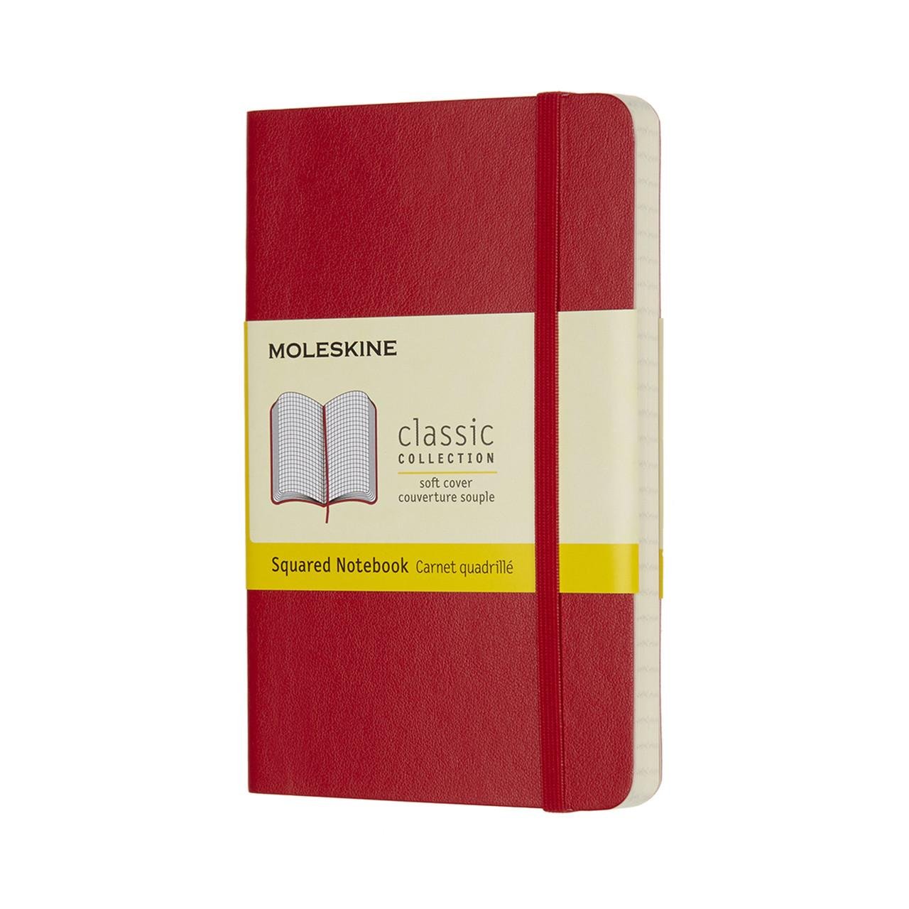 Блокнот Moleskine Classic карманный 192 страницы в клетку мягкий 9х14 см Красный